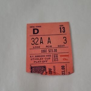 Vintage 1982 Stanley Cup Playoff Ticket